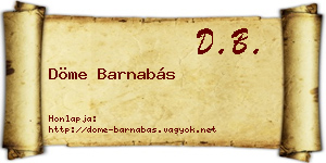 Döme Barnabás névjegykártya